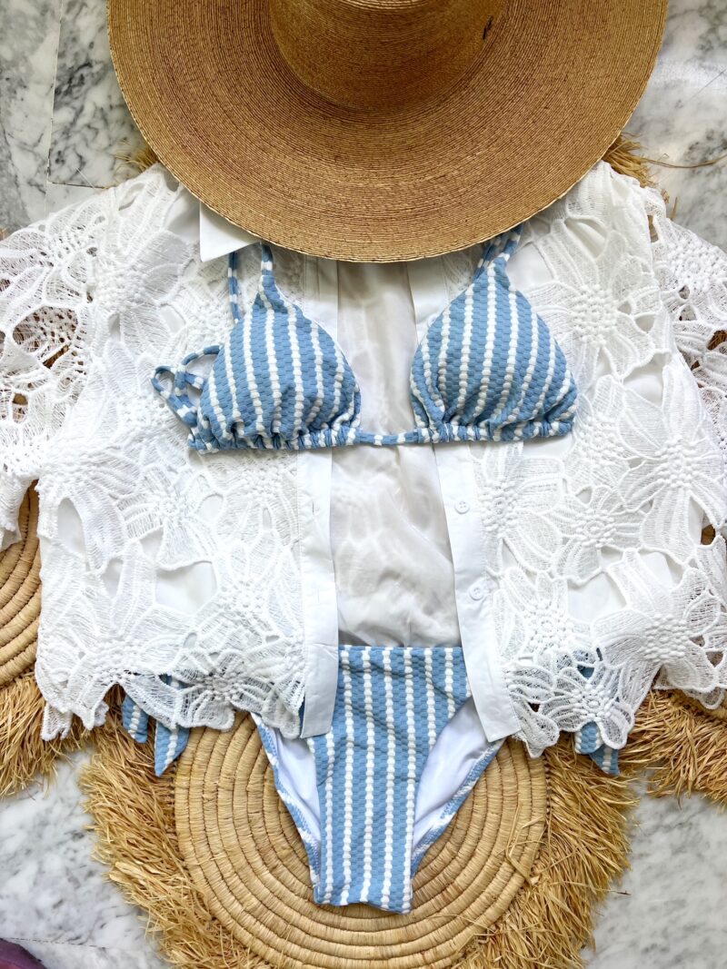 Bikini Monaco blanco celeste