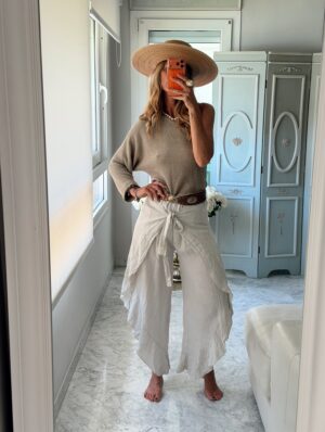Pantalón boho lino